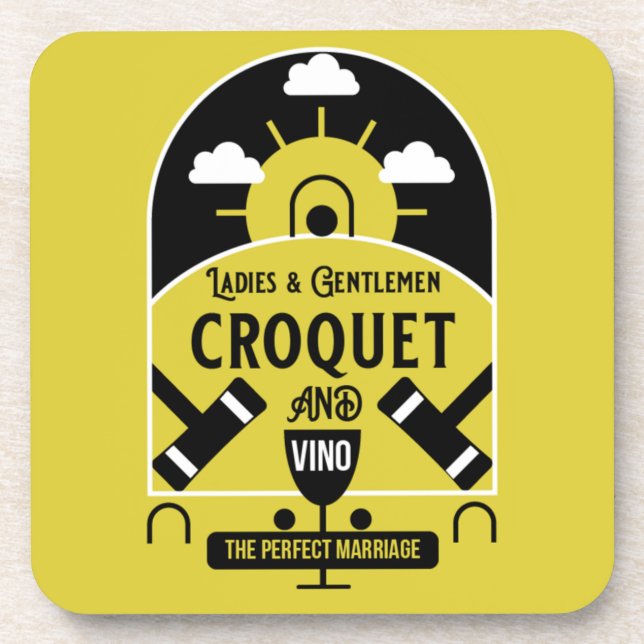 Best Funny Croquet Game Coaster (Front)