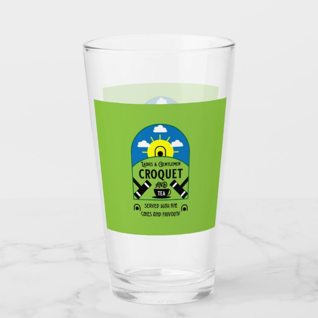 Best Funny Croquet Game Glass (Front)