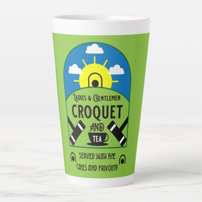 Best Funny Croquet Game Latte Mug (Front)