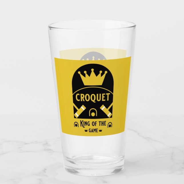 best funny croquet game player gifts glass (Front)