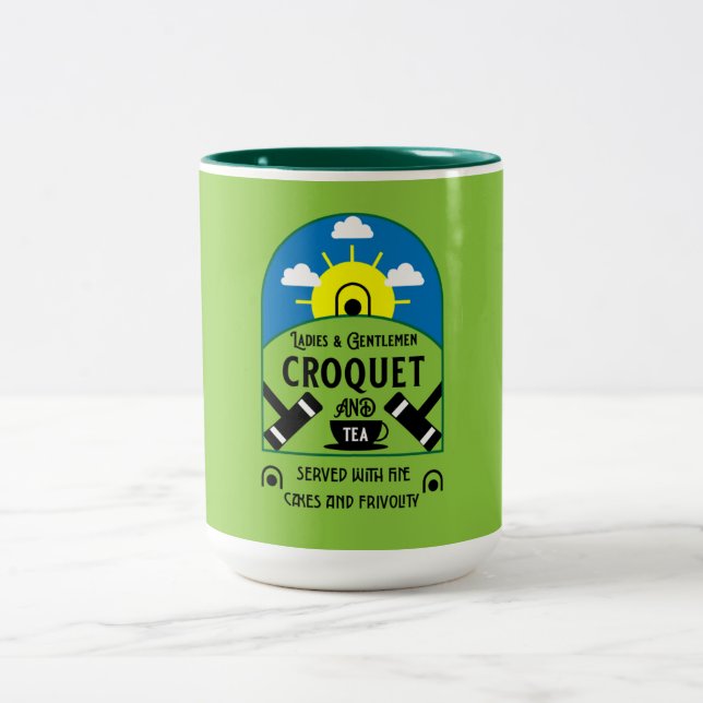 Best Funny Croquet Game Two-Tone Coffee Mug (Center)