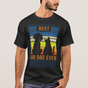 Best Fur Dad Ever Vintage Retro Dog and Cat Owner T-Shirt