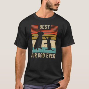 Best Fur Dad Ever Yellow Chocolate Lab Dog and Cat T-Shirt