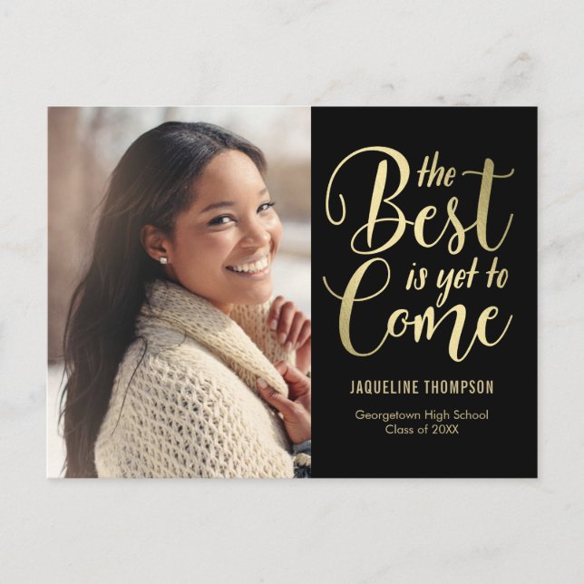 Best Future EDITABLE COLOR Graduation Announcement Postcard (Front)