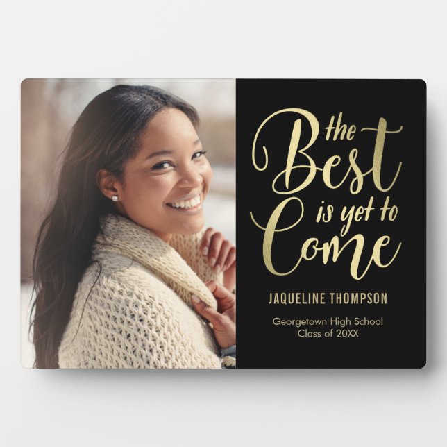 Best Future EDITABLE COLOR Graduation Plaque (Front)