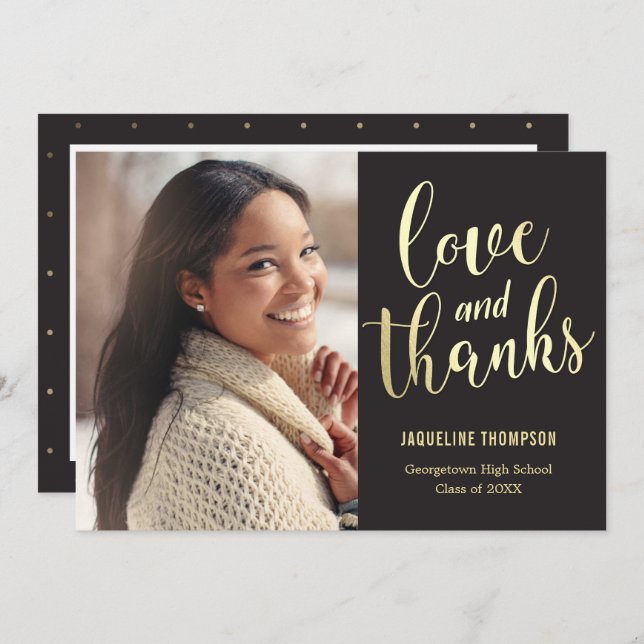 Best Future EDITABLE COLOR Graduation Thank You Invitation (Front/Back)