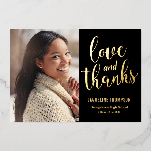 Best Future Real Foil Graduation Thank You Card (Front)