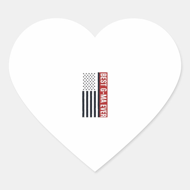 Best G-Ma Ever Patriotic Flag Vector Design_1 Heart Sticker (Front)