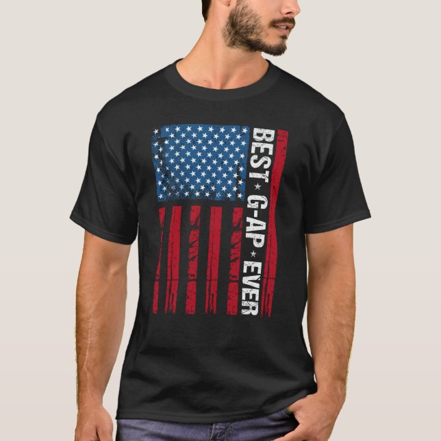 Best G-pa Ever Us Flag Grandpa Fathers Day Gift T-Shirt (Front)