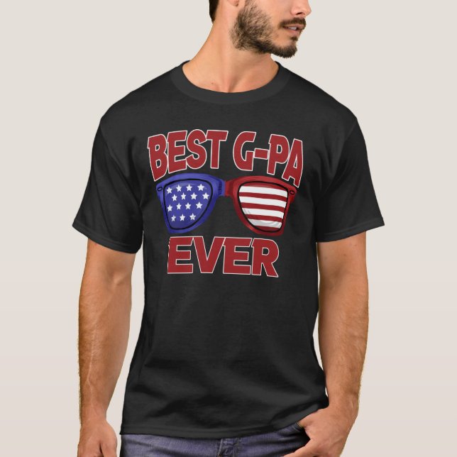 Best G-pa Ever Us Flag Grandpa Fathers Day Gift T-Shirt (Front)