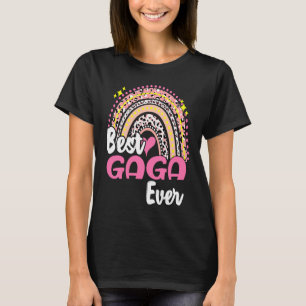 Best Gaga Ever  Pink Leopard Rainbow Mothers Day T-Shirt