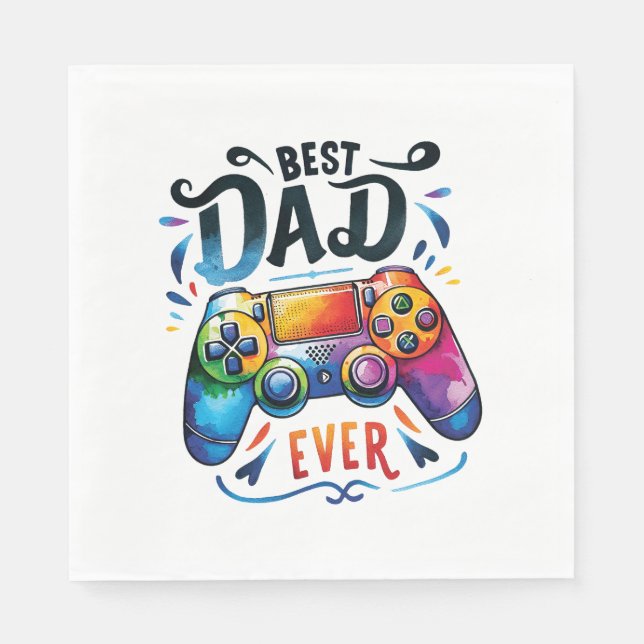 Best Gamer Dad Ever Napkin (Front)