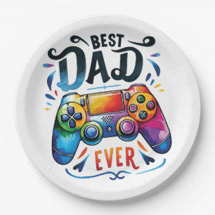 Best Gamer Dad Ever Paper Plate