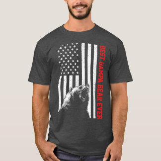 Best Gampa Bear Ever USA American Flag Father's Da T-Shirt