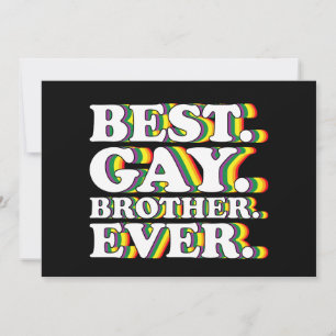 Best Gay Brother Ever Family LGBTQ Pride Rainbow Invitation