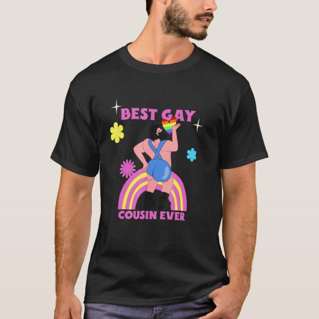 Best Gay Cousin Ever Lgbt Pride Family Costume Gay T-Shirt (Front)