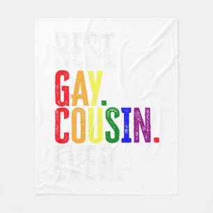 Best Gay Cousin Ever LGBT Pride Gay Cousin Gift Fleece Blanket