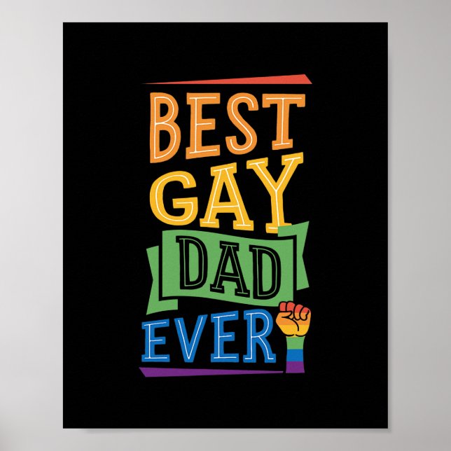 Best Gay Dad Ever Cute Funny Gay Pride from Son Poster (Front)