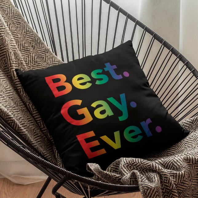 Best Gay Ever LGBT Rainbow Flag Cushion (Creator Uploaded)