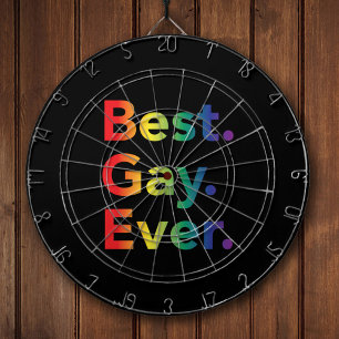 Best Gay Ever LGBT Rainbow Flag Dartboard