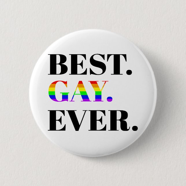 Best Gay Ever MLM Pride 6 Cm Round Badge (Front)