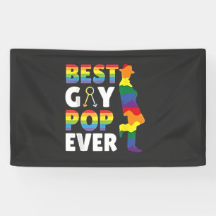 Best Gay Pop Ever LGBT Pride Month Grandpa Dad Banner