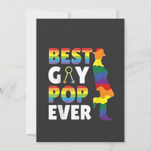 Best Gay Pop Ever LGBT Pride Month Grandpa Dad Holiday Card