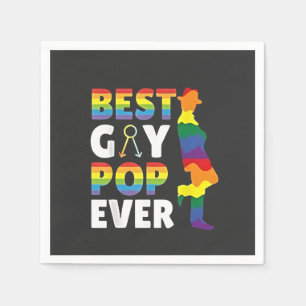 Best Gay Pop Ever LGBT Pride Month Grandpa Dad Napkin