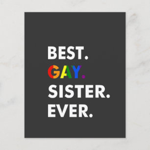 Best Gay Sister Ever Funny LGBT Rainbow Pride Gift Flyer