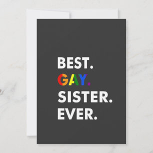 Best Gay Sister Ever Funny LGBT Rainbow Pride Gift Invitation