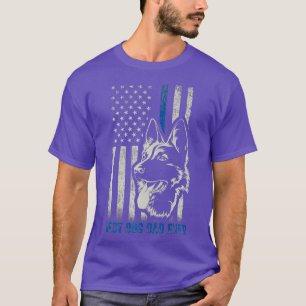 Best German Shepherd Dad Ever Dog K9 Blue Line T-Shirt
