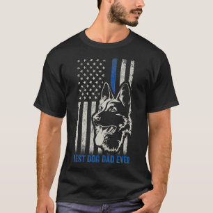 Best German Shepherd Dad Ever Dog K9 Blue Line T-Shirt