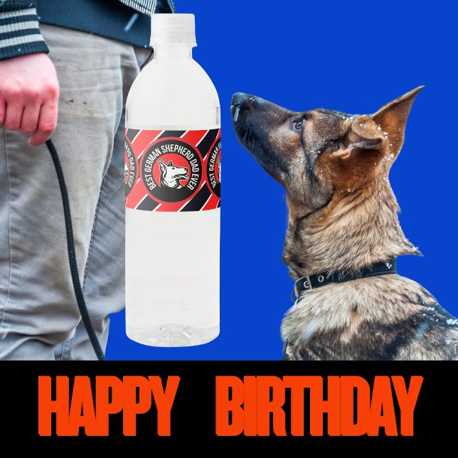 Best German Shepherd Dad Ever      Water Bottle Label (Creator Uploaded)