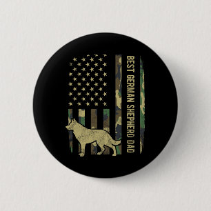 Best German Shepherd Dog Dad Camouflage American F 6 Cm Round Badge