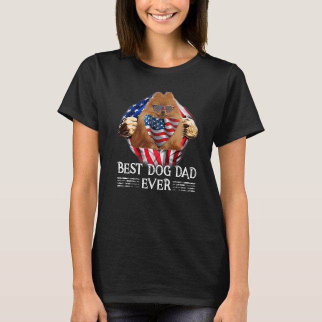 Best German Spitz Dad American Flag 4th Of July  M T-Shirt (Front)