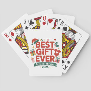 Best Gift Arrives in Febuary 2026 Christmas Couple Playing Cards