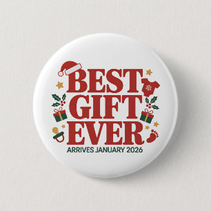 Best Gift Arrives in January 2026 Christmas Couple 6 Cm Round Badge
