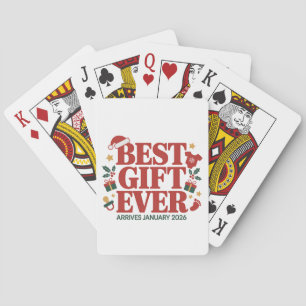 Best Gift Arrives in January 2026 Christmas Couple Playing Cards