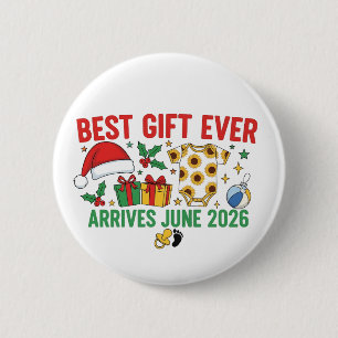 Best Gift Arrives in June 2026 Christmas Couples 6 Cm Round Badge