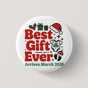 Best Gift Arrives in March 2026 Christmas Couples 3 Cm Round Badge