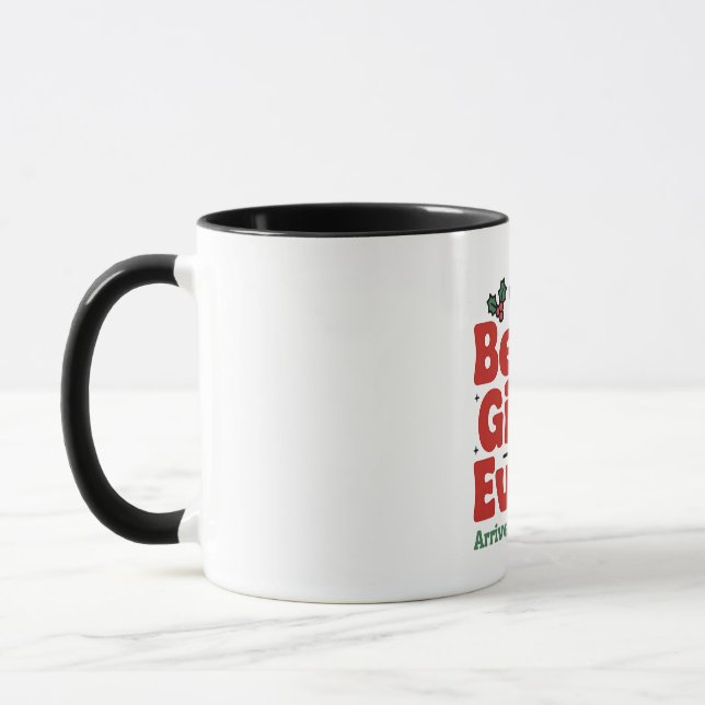 Best Gift Arrives in March 2026 Christmas Couples Mug (Left)