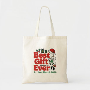 Best Gift Arrives in March 2026 Christmas Couples Tote Bag