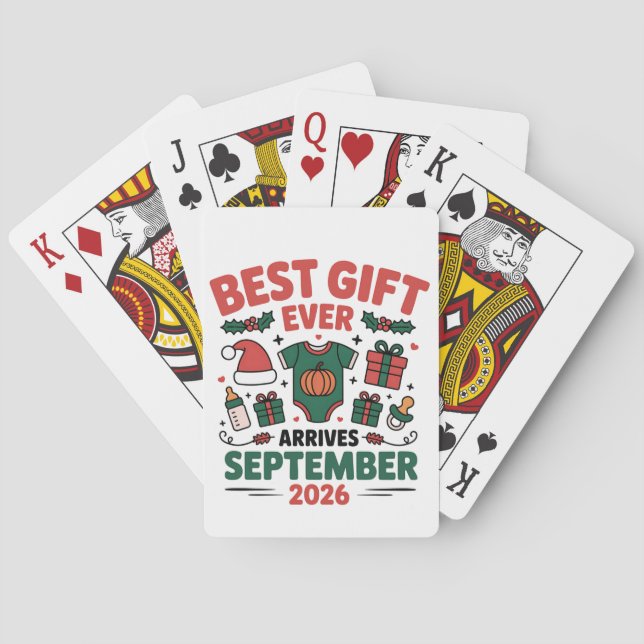 Best Gift Arrives in September 2026 Christmas   Playing Cards (Back)