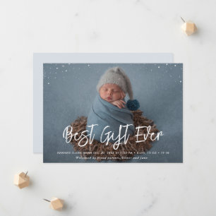 best gift brush script holiday birth announcement