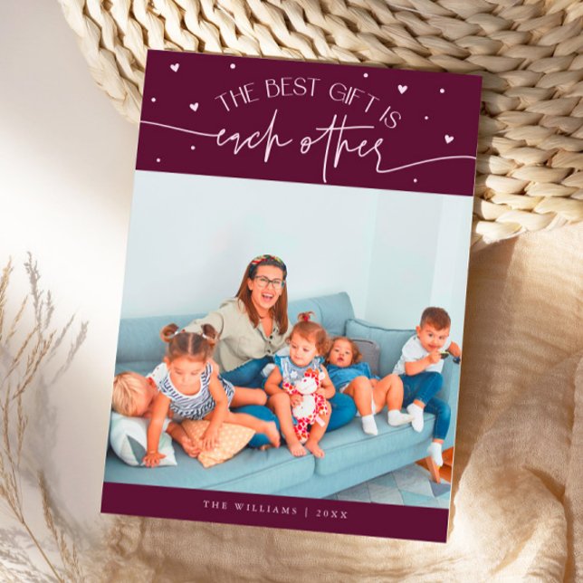 Best Gift Cranberry Valentines Day Photo Holiday Card (Creator Uploaded)