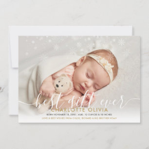 Best Gift Ever 4 Photo Christmas Birth Announcement