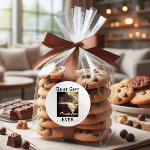 Best Gift Ever Christmas Babe in Manger Classic Round Sticker