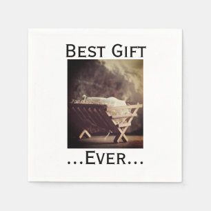 Best Gift Ever Christmas Babe in Manger Napkin