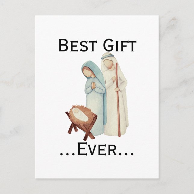 Best Gift Ever Christmas Nativity Figurines Holiday Postcard (Front)