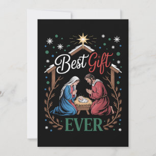 Best Gift Ever Christmas Nativity Manger Scene Invitation